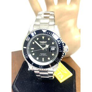 Invicta Mens Watch 26970 Pro Diver Quartz Black Dial Silver Stainless Steel 40mm